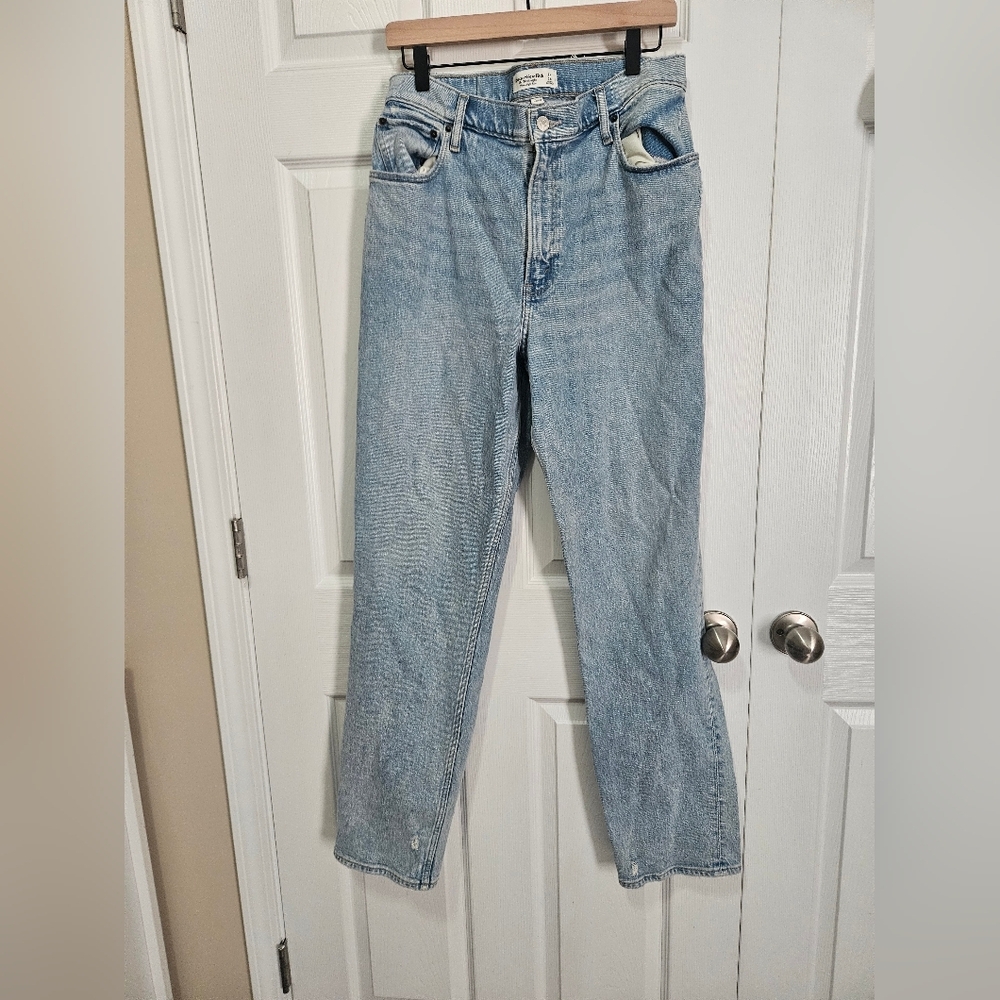 Abercrombie The 90s Straight Ultra High Rise Curve Love 12 Long